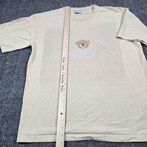 acmé de la vie ADLV Shirt Mens Small Beige Teddy Bear Graphic Crewneck Tee - Picture 5 of 12